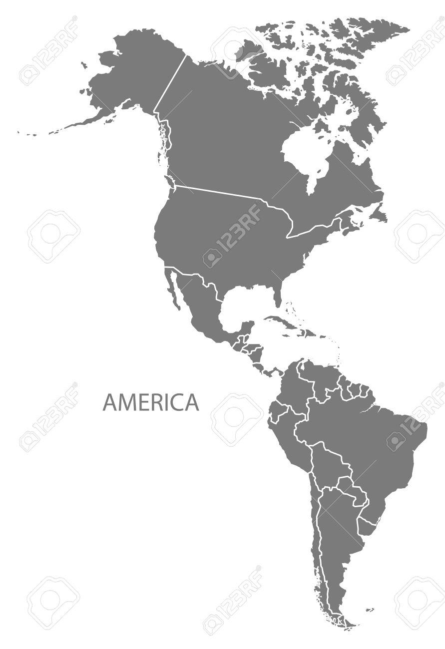 america continent map in gray royalty free cliparts vectors and
