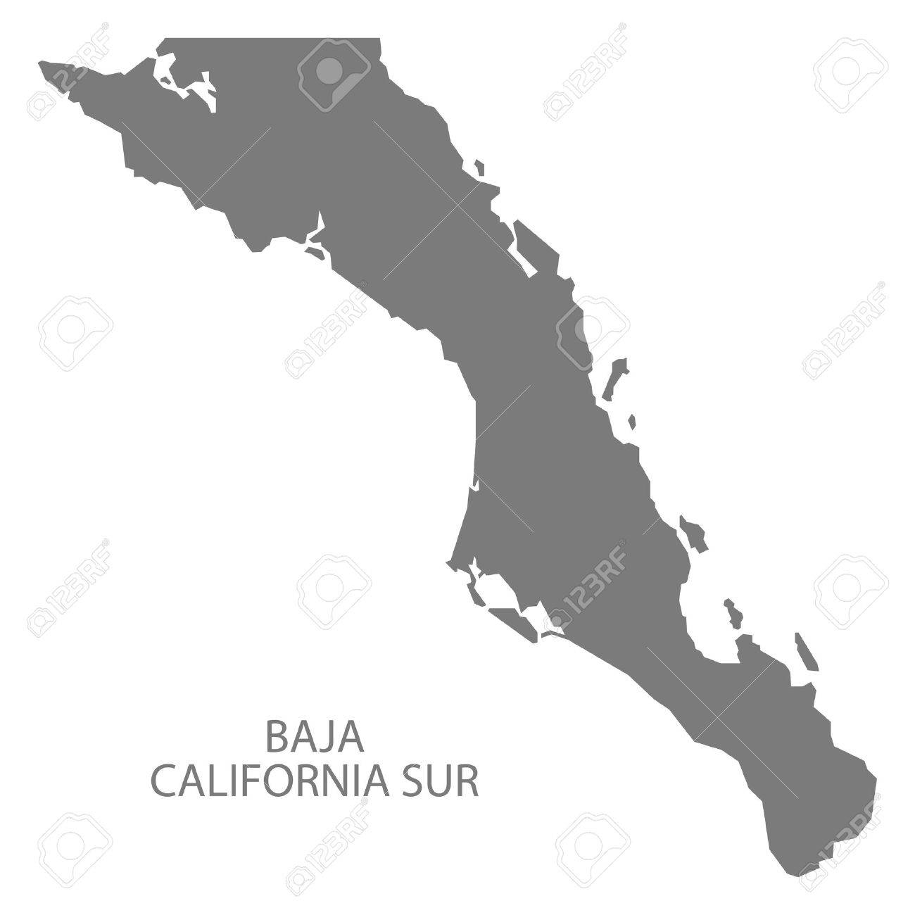 Baja California Sur Mexico Map grey - 60928905 Baja California Sur Mexico Map grey - 60928905