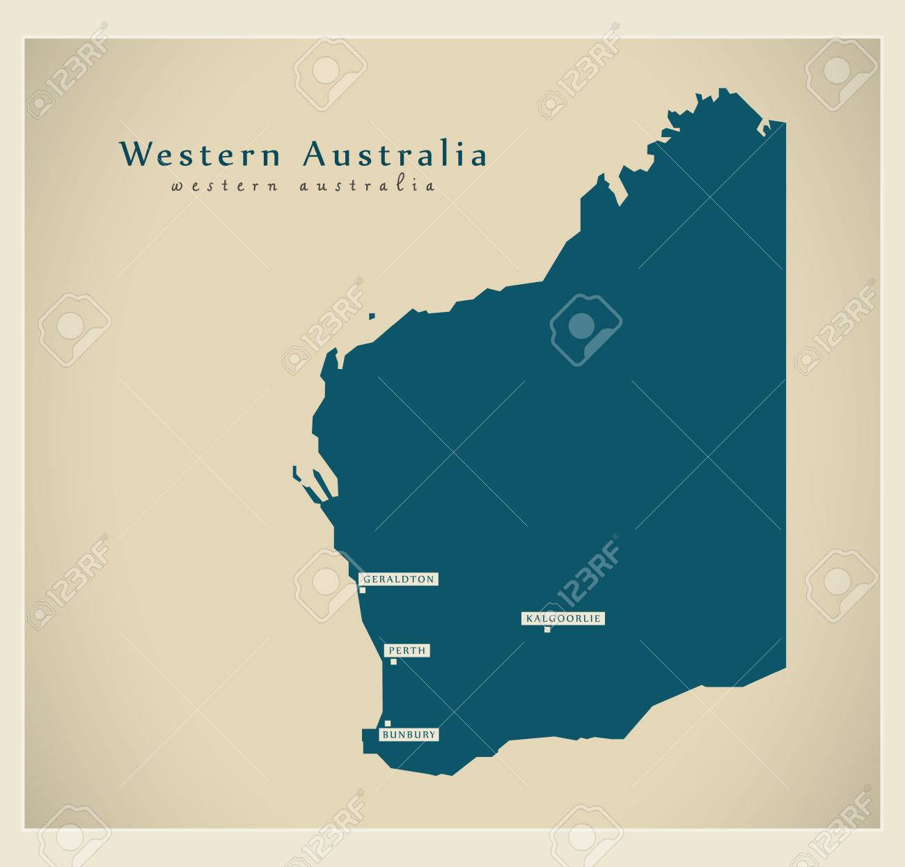 Modern Map - Western Australia AU - 66762516 Modern Map - Western Australia AU - 66762516
