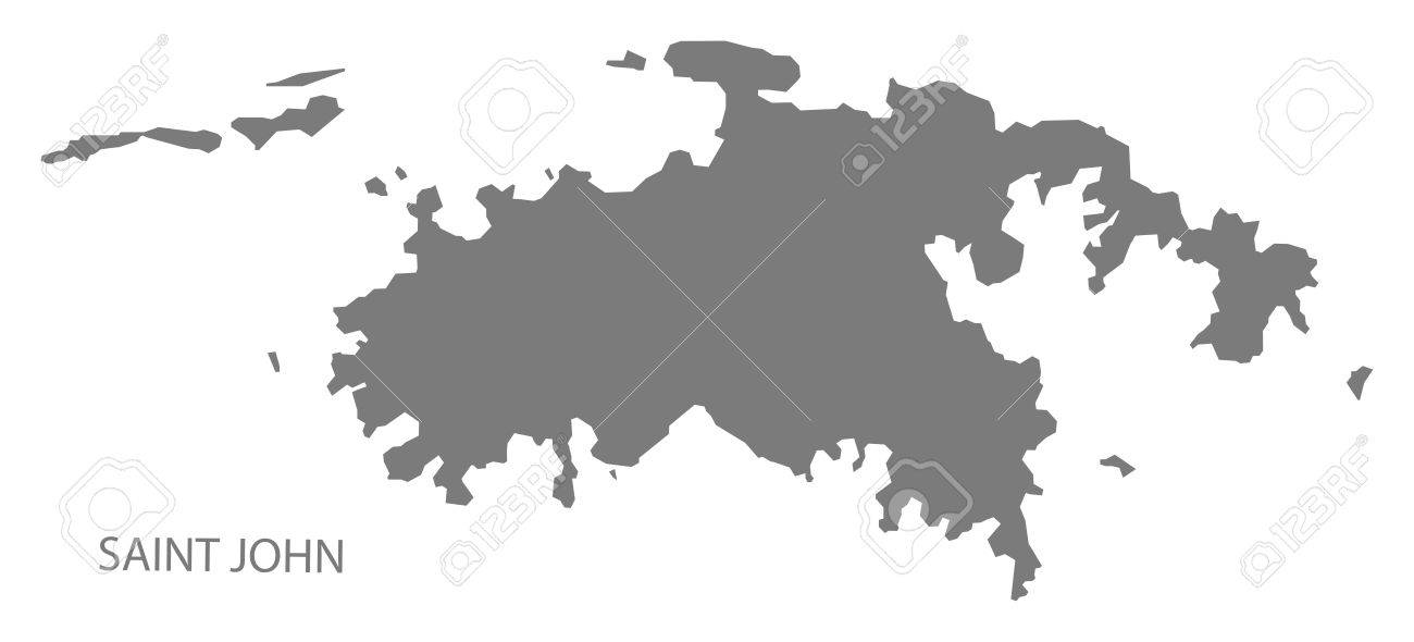 saint john united states virgin islands map in grey stock vector 70036825