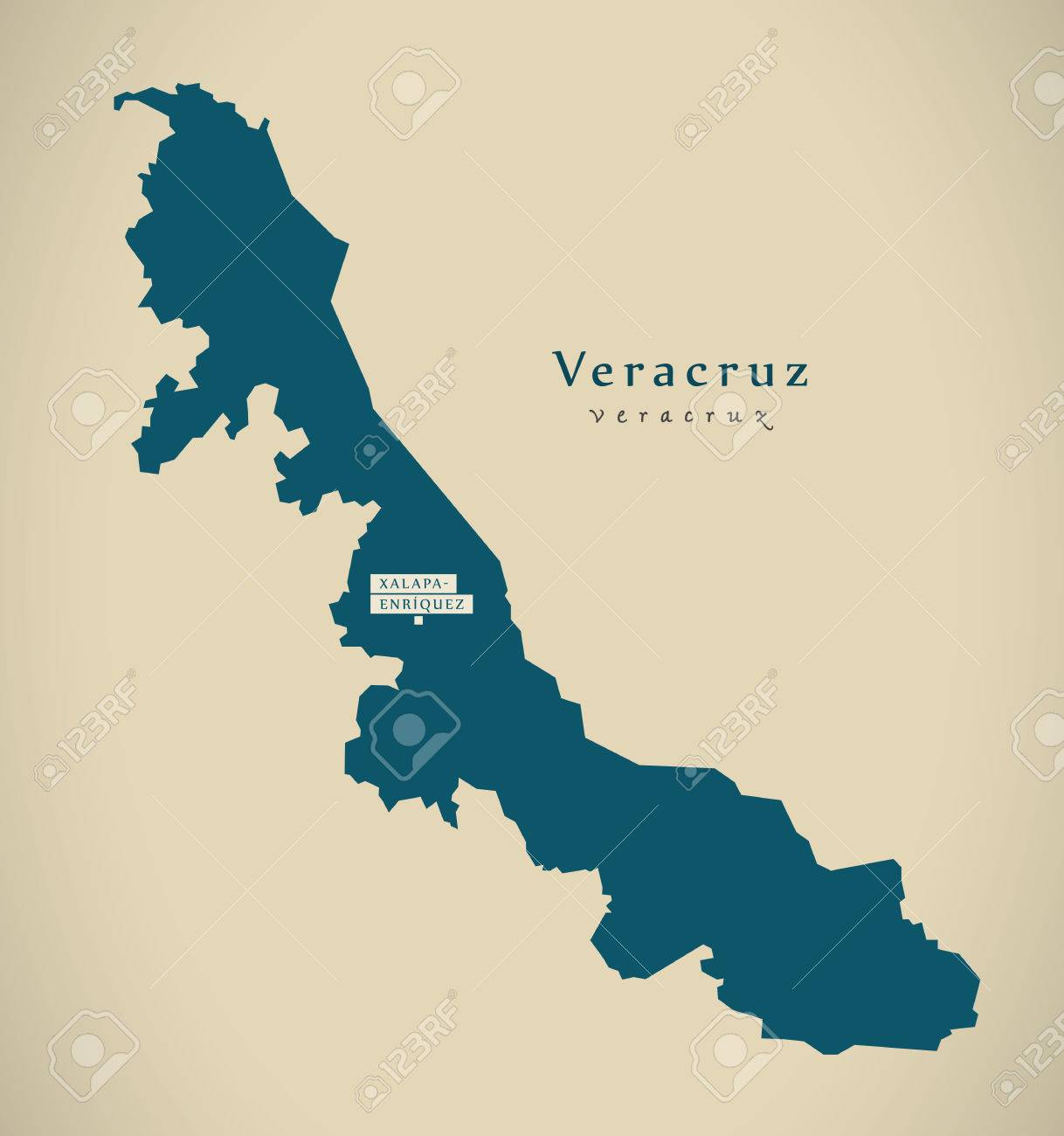 Modern Map - Veracruz Mexico MX illustration - 72964357 Modern Map - Veracruz Mexico MX illustration - 72964357