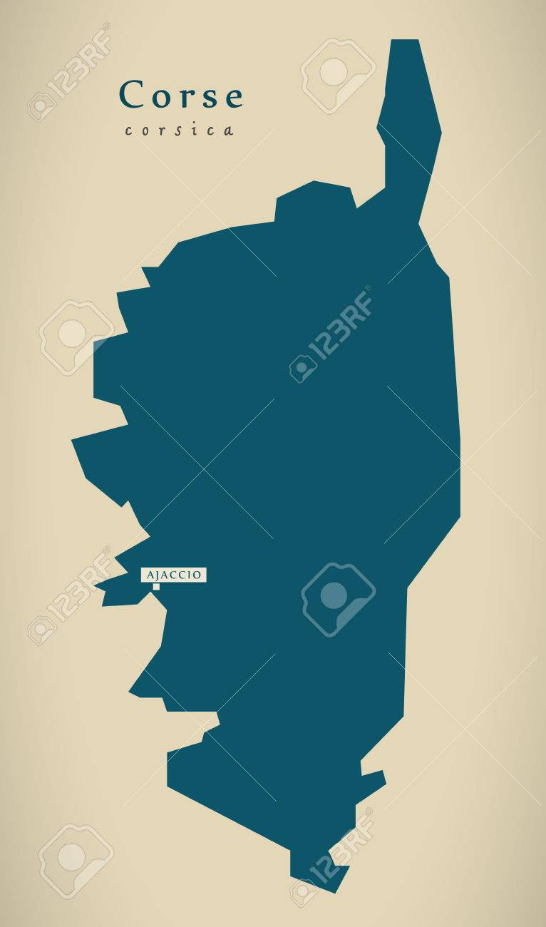 Modern Map - Corse France FR illustration - 73321725 Modern Map - Corse France FR illustration - 73321725