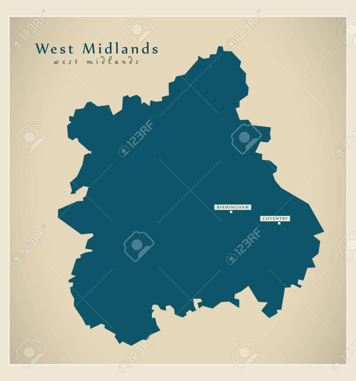 Modern Map - West Midlands UK refreshed design - 74504696 Modern Map - West Midlands UK refreshed design - 74504696