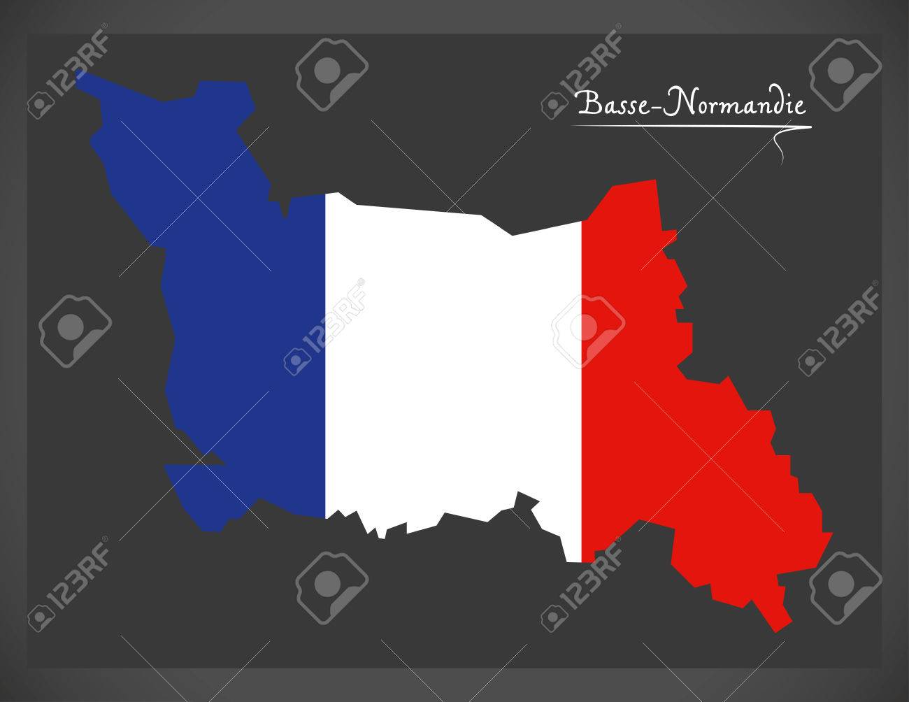 バス ノルマンディー フランス国旗イラスト マップのイラスト素材 ベクタ Image