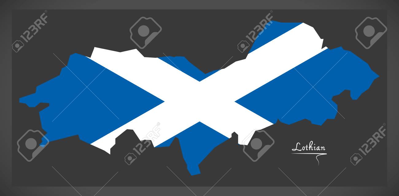 スコットランド国旗イラストを持つロージアン マップのイラスト素材 ベクタ Image
