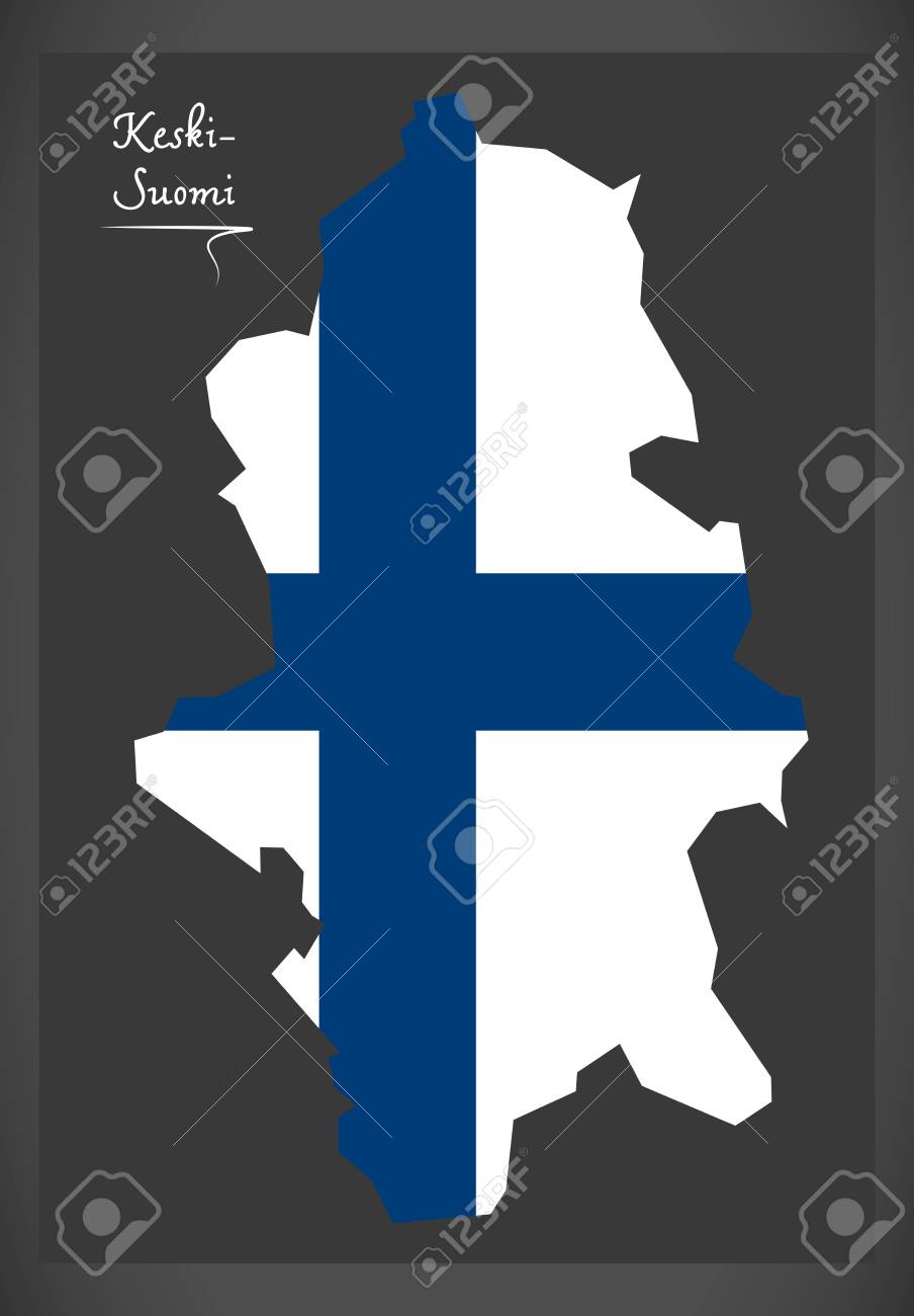 フィンランドの国旗イラストを使用したフィンランドのケスキ スオミ地図のイラスト素材 ベクタ Image フィンランドの国旗イラストを使用したフィンランドのケスキ スオミ地図のイラスト素材 ベクタ Image