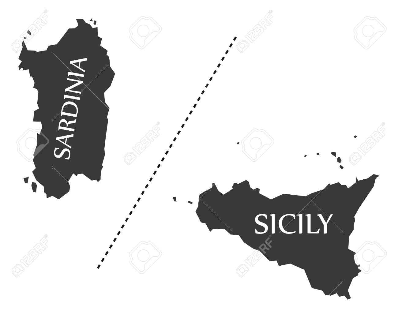 Map Of Sardinia And Sicily Sardinia - Sicily Region Map Italy Royalty Free Svg, Cliparts, Vectors, And  Stock Illustration. Image 124312875.
