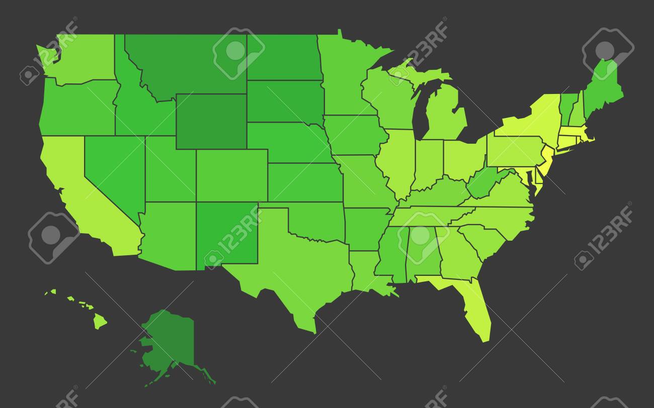 色密度のイラストとしてアメリカの人口ヒートマップの写真素材・画像素材 Image 130130583