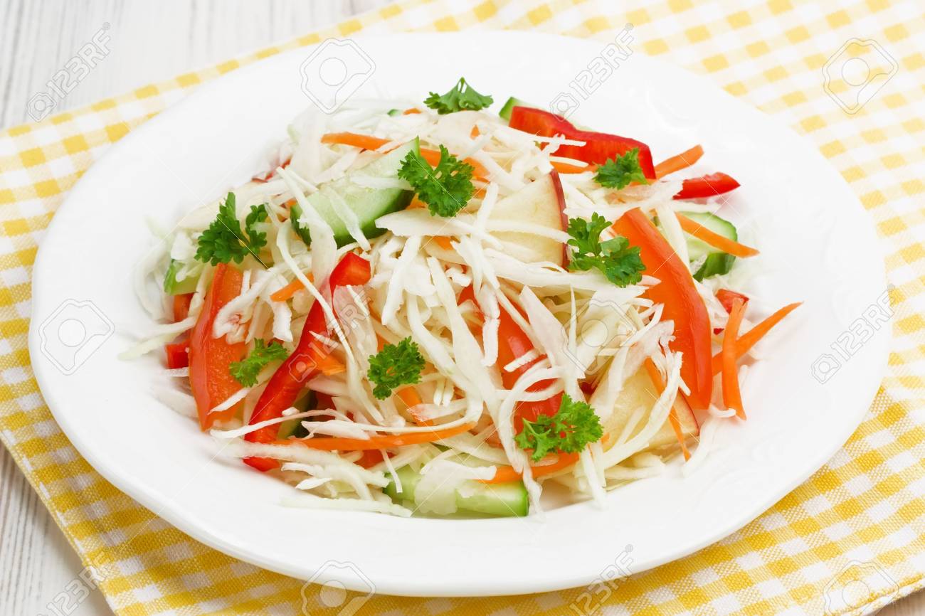 Salad from cabbage, carrots and apples Salad from cabbage, carrots and apples