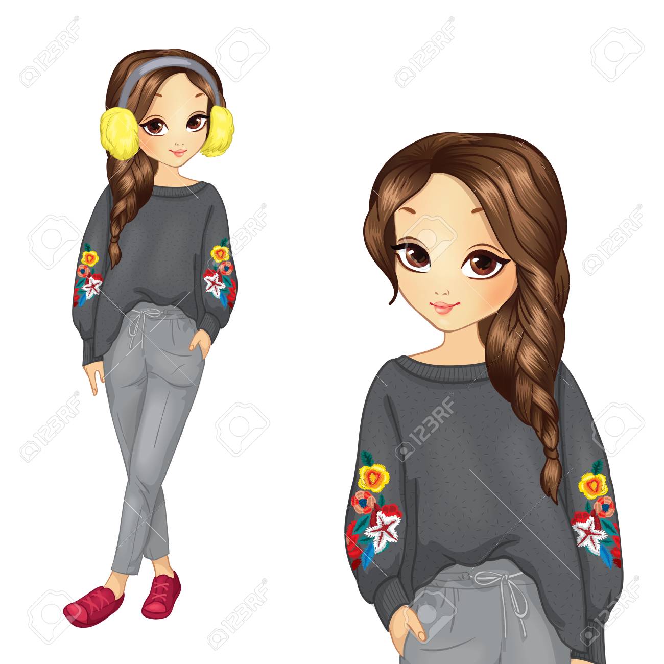 印刷 セーター 女の子 イラスト 壁紙日本美学hdd