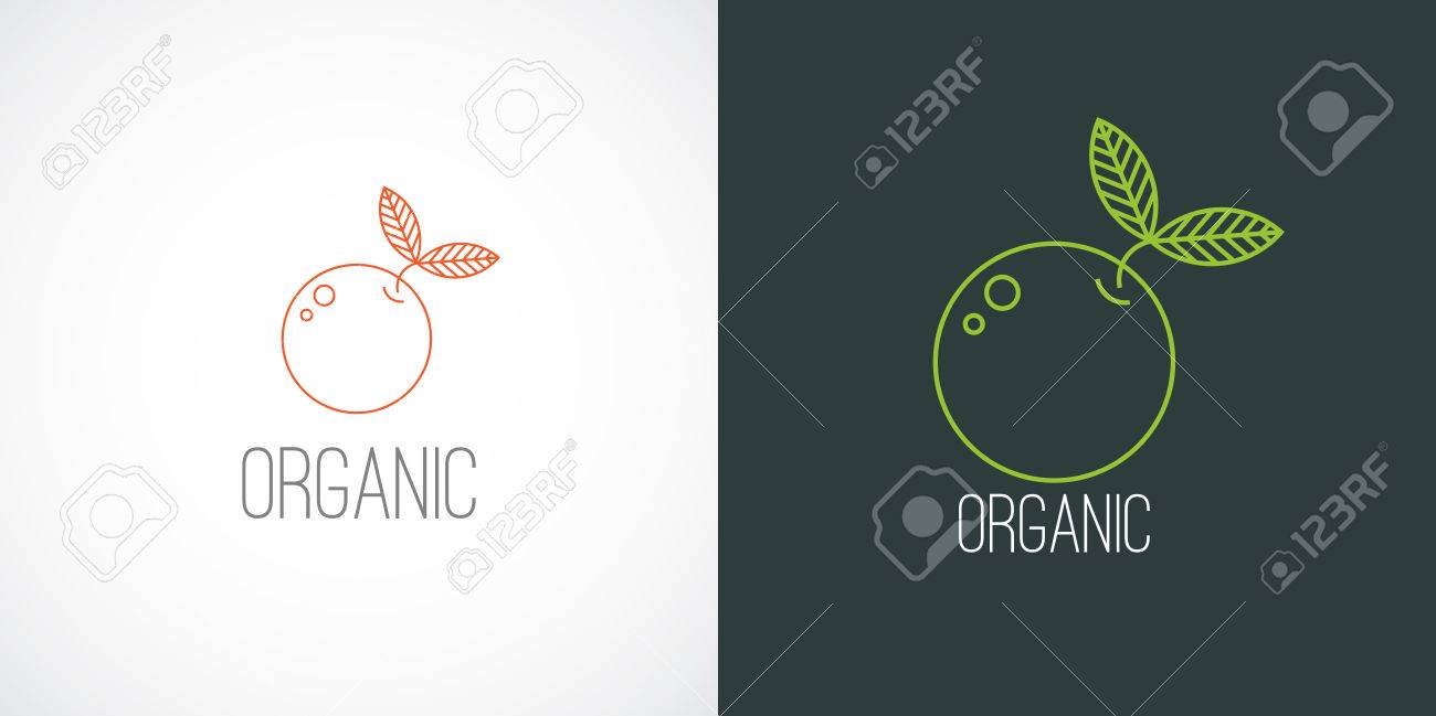 Las Pegatinas De La Fruta Son Comestibles Etiqueta Del Vector En Estilo Lineal. Concepto Orgánico Verde Natural,  Comida Sana, Salvar La Naturaleza, Granja Frutas Limpias. Para Los  Alimentos O Comestibles Empresas. Ilustraciones Svg, Vectoriales, Clip Art  Vectorizado Libre De