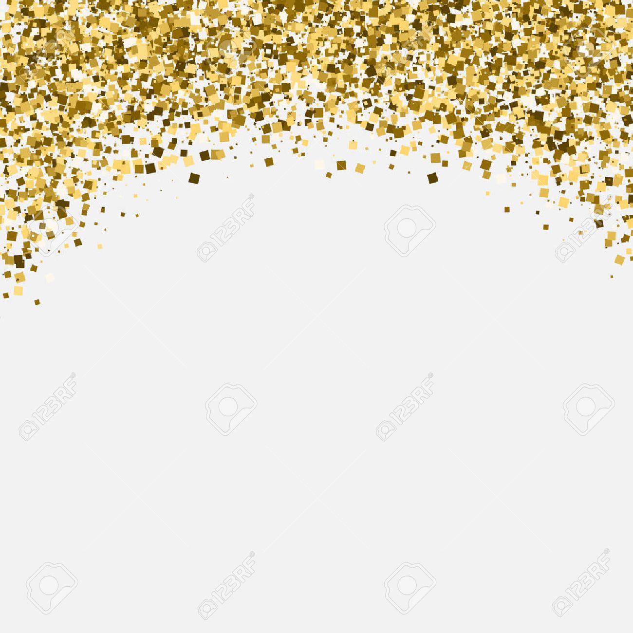 Gold glitter shimmery heading. Invitation card or flyer with sparkling top on white background. - 50012147 Gold glitter shimmery heading. Invitation card or flyer with sparkling top on white background. - 50012147