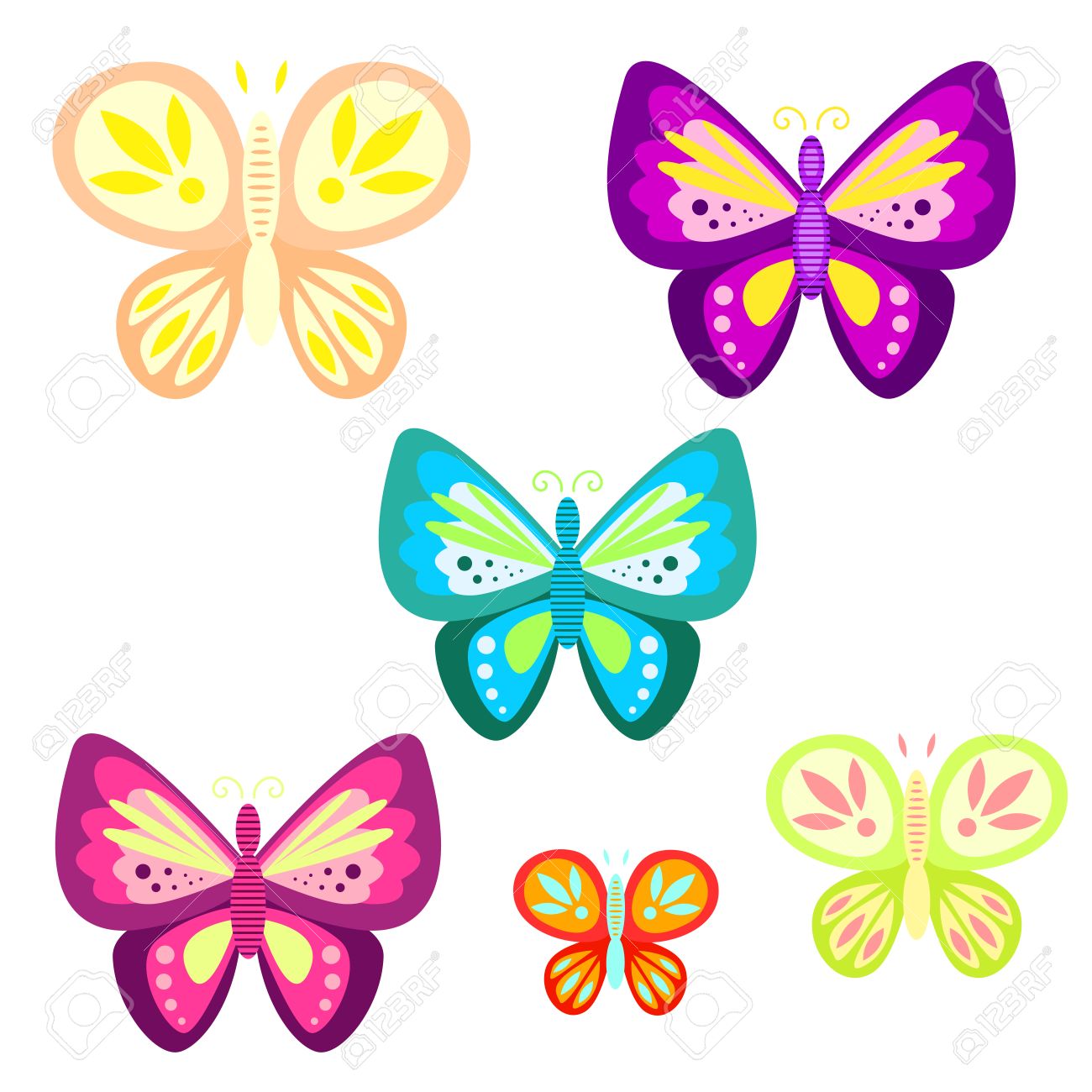 mariposa determinada ilustración vectorial de dibujos animados