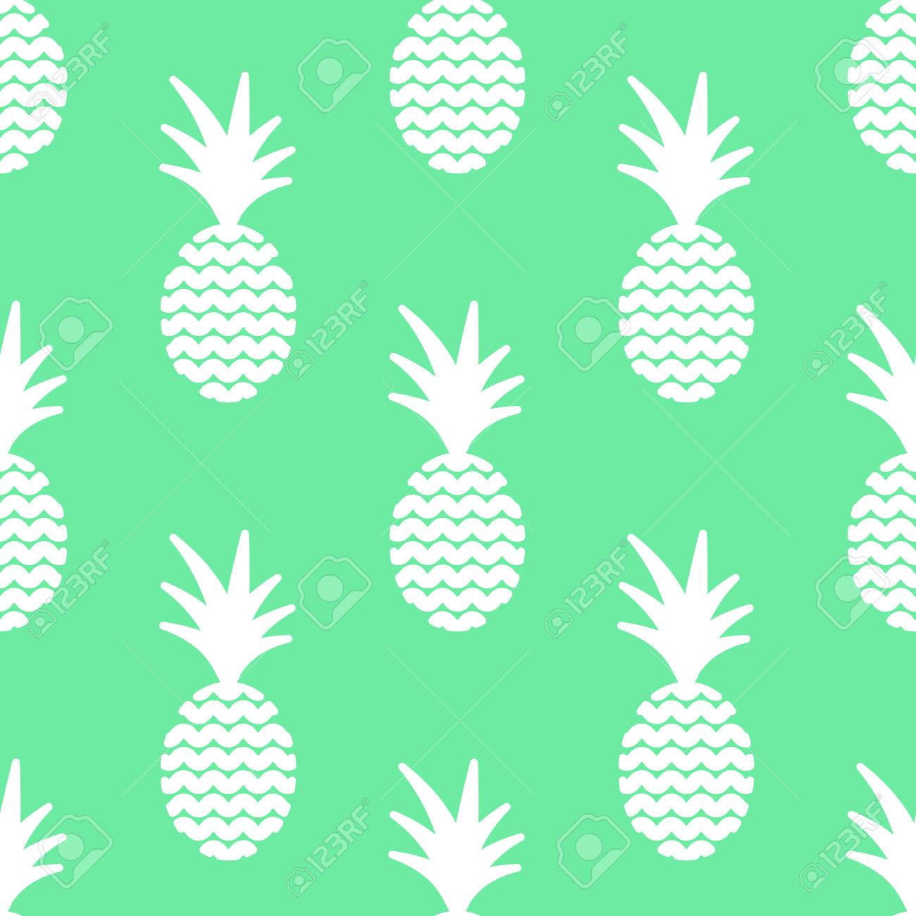Ananas Simples Vetor De Fond Sans Soudure Tissu Textile Vert Motif Menthe Ananas Bebe Simple Vetements Et La Conception De Lin Clip Art Libres De Droits Vecteurs Et Illustration Image
