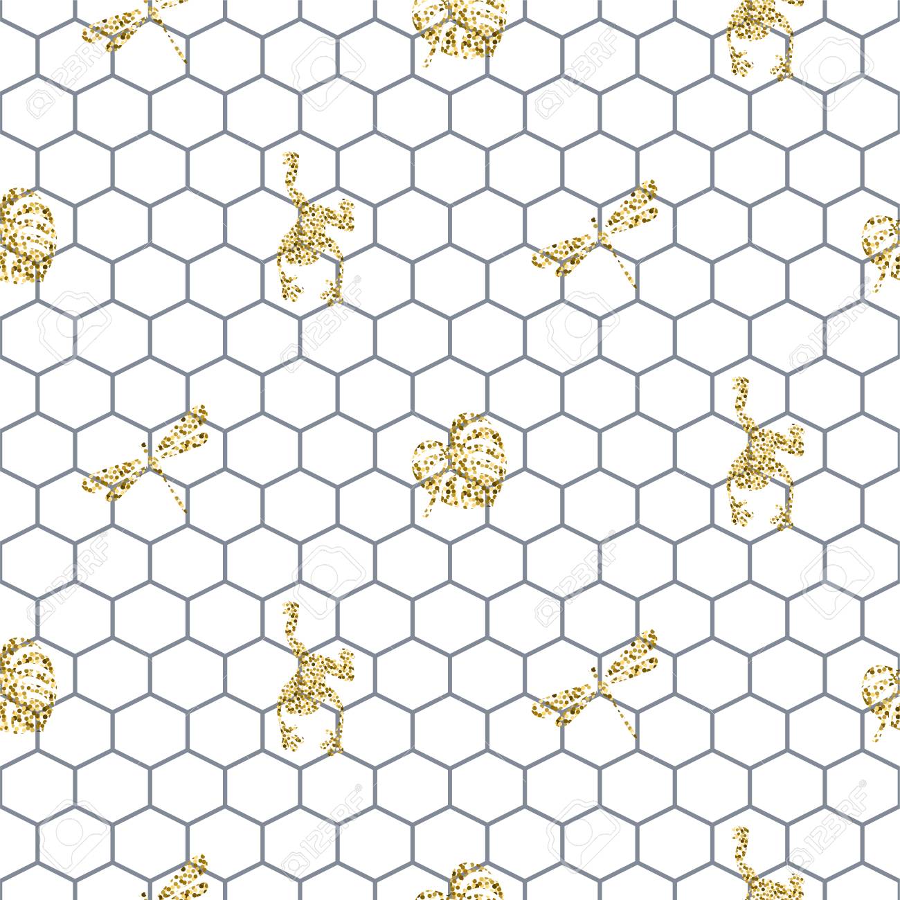 ゴールドラメの昆虫網概要シームレス パターン トレンディな Glam の壁紙テクスチャ ベクター白のシルエット のイラスト素材 ベクタ Image 85