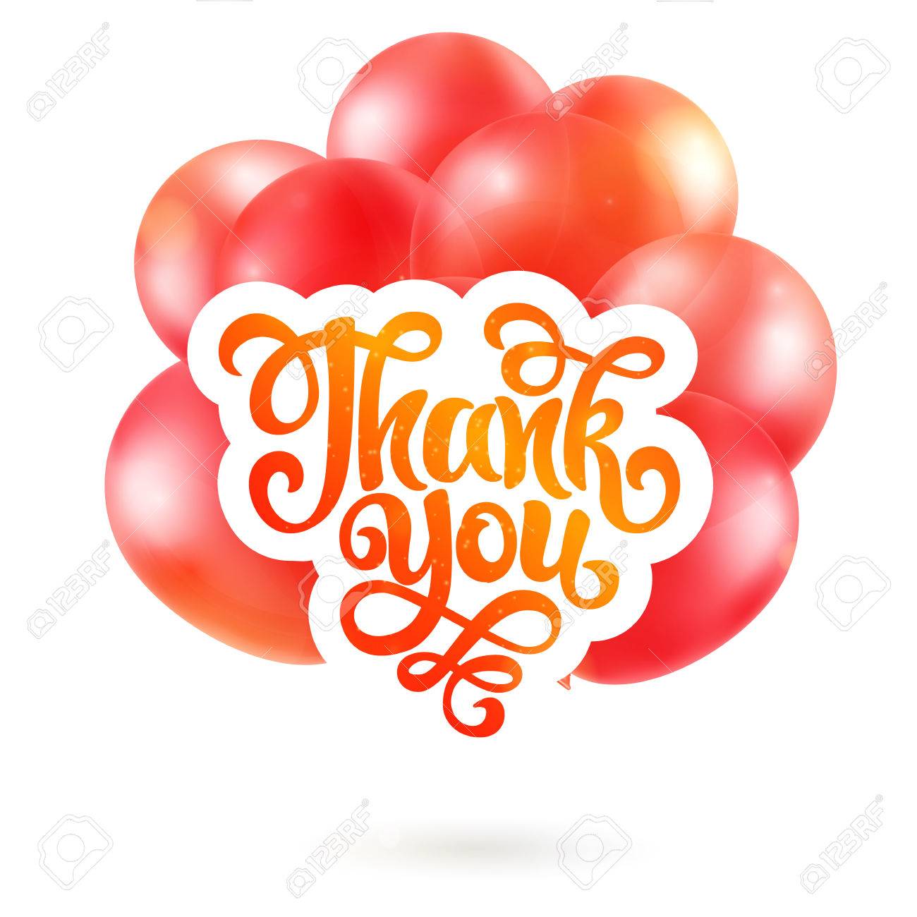 Merci Lettrage Realiste Des Ballons D Anniversaire Volant Pour Fete Et Des Celebrations Avec Espace Pour Message Isole En Fond Blanc Clip Art Libres De Droits Vecteurs Et Illustration Image