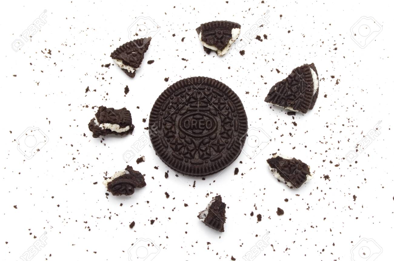 Lamphun Thailand June 21 2019 Oreo Biscuits With Crumbs Stock Photo Picture And Royalty Free Image Image 146814625