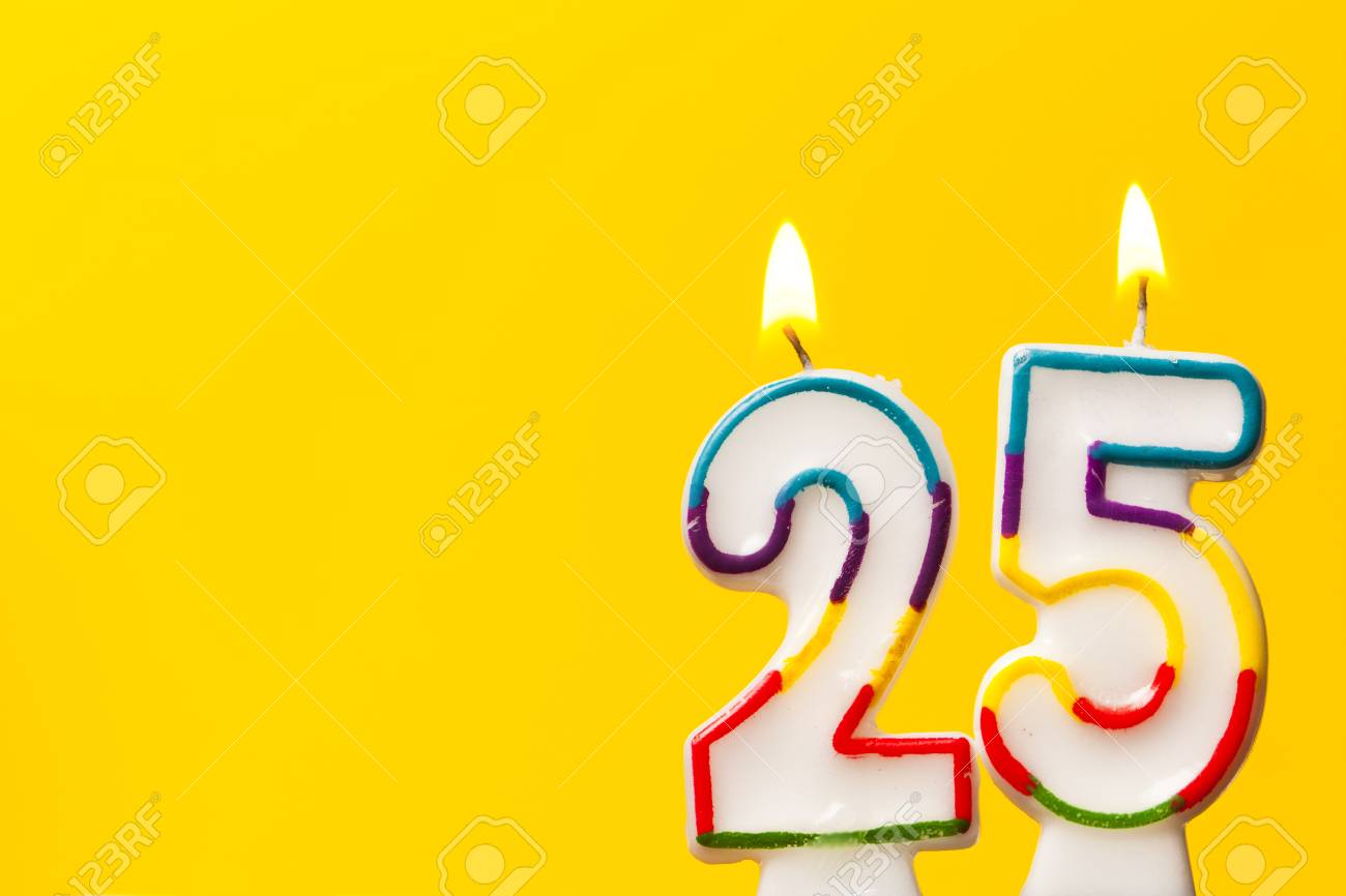 birthday number 25 candle