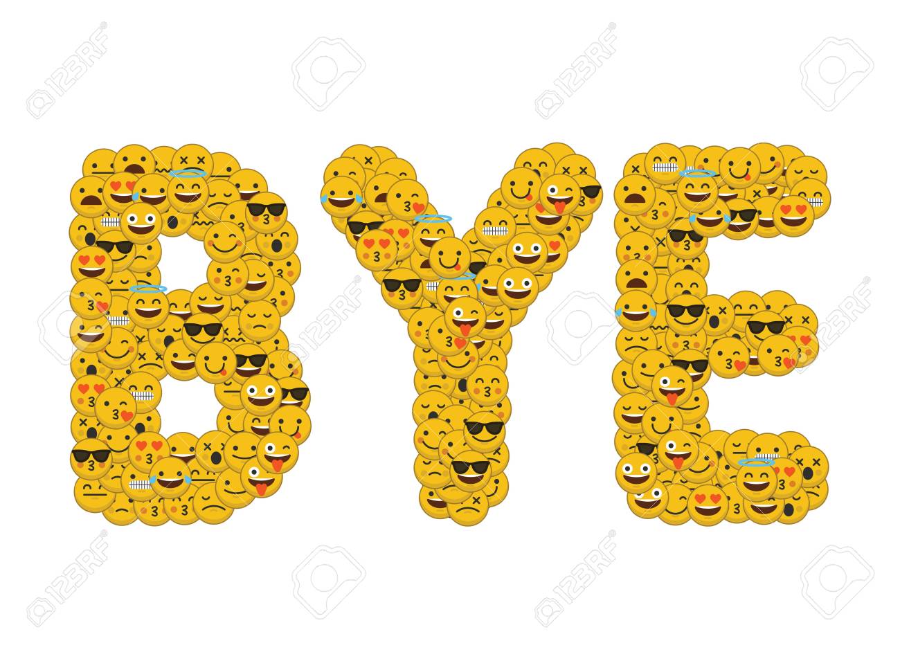 the word bye written