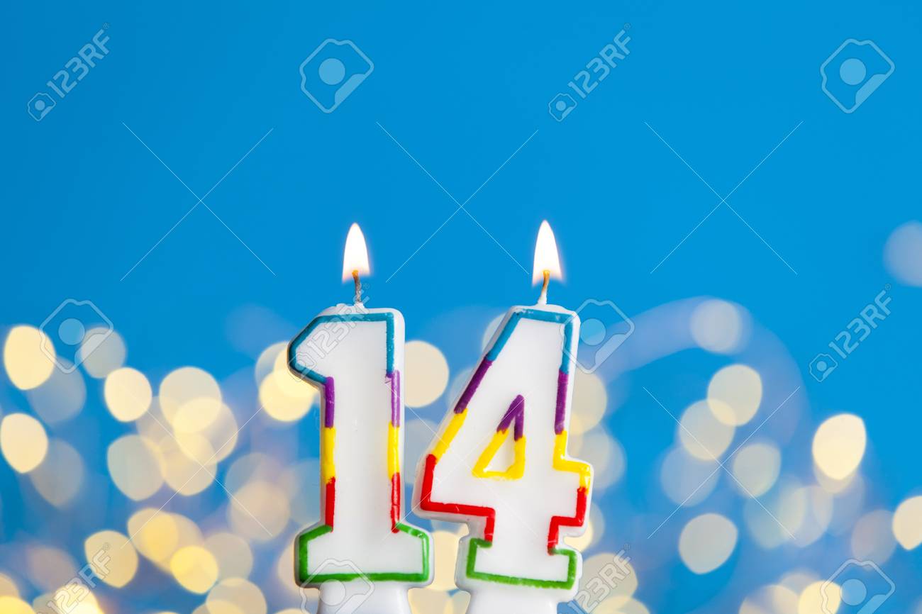 number 14 birthday candles