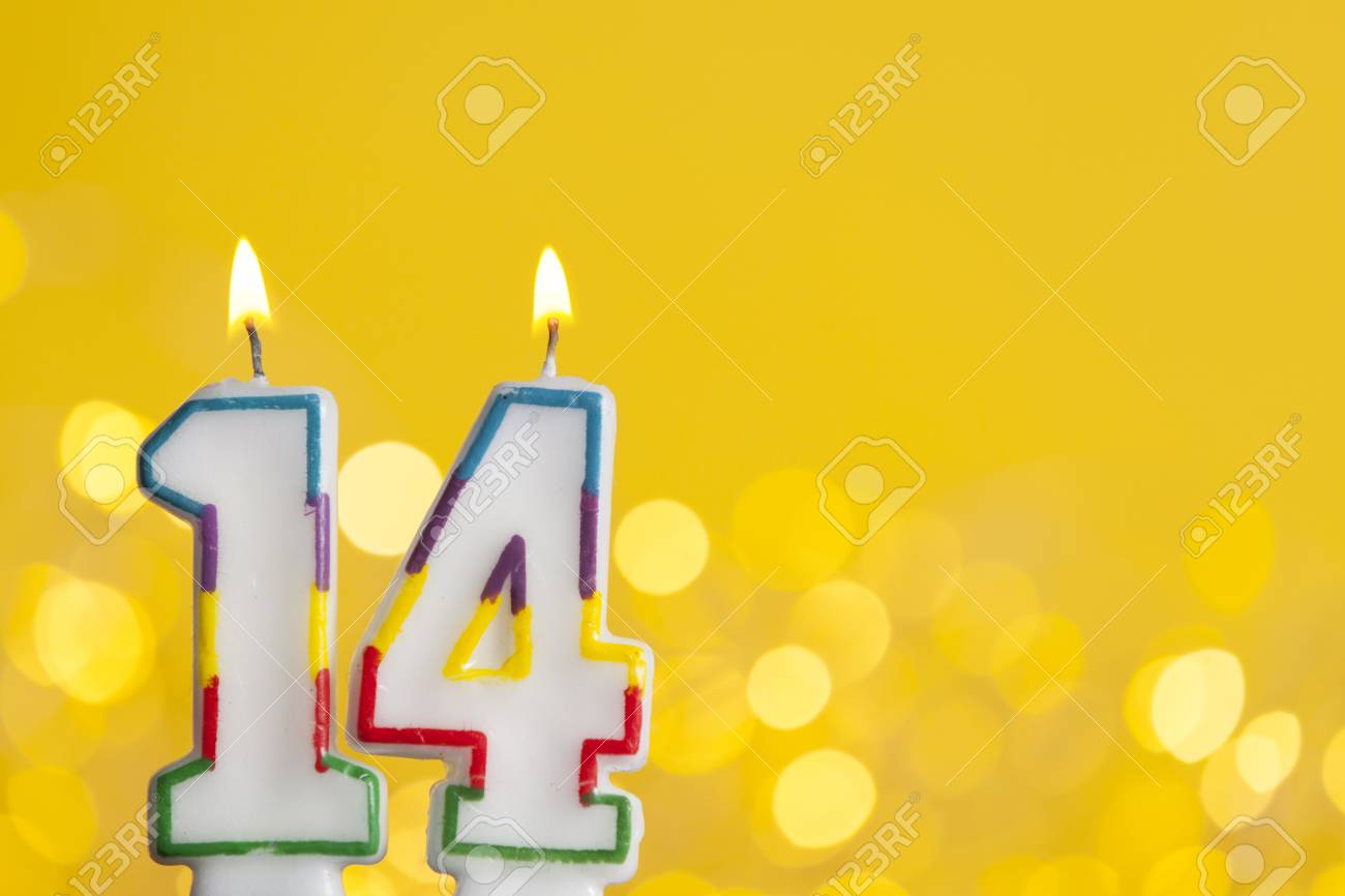 number 14 birthday candles