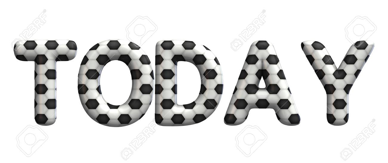 today word made from a football soccer ball texture 3d rendering