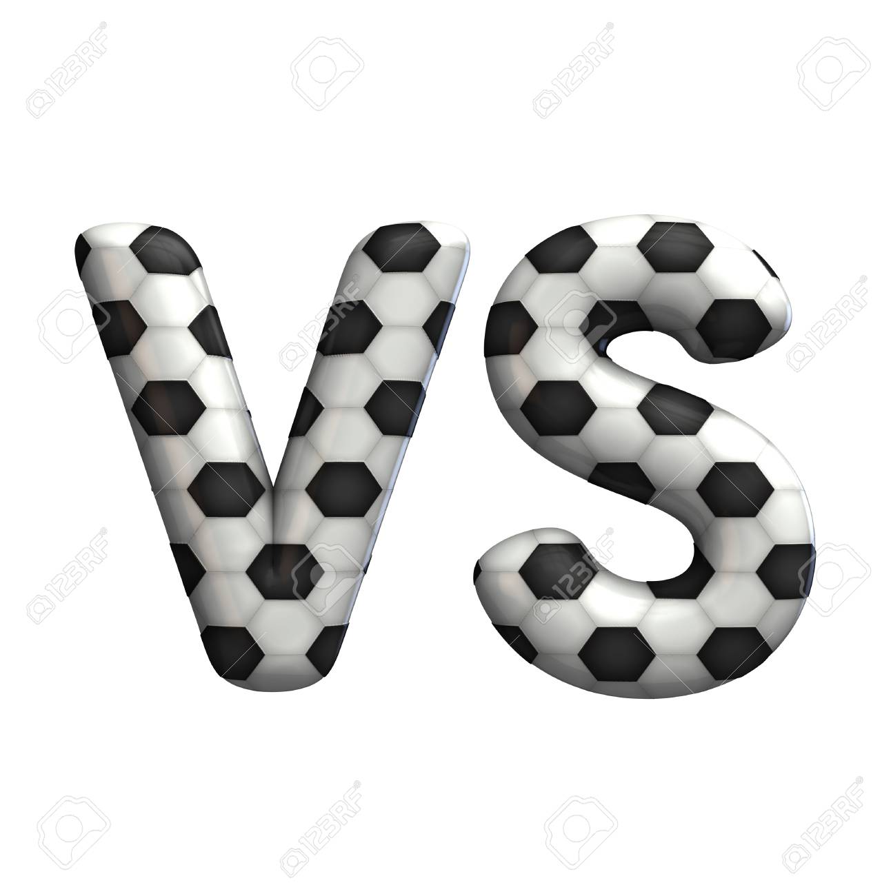 verses word made from a football soccer ball texture 3d rendering
