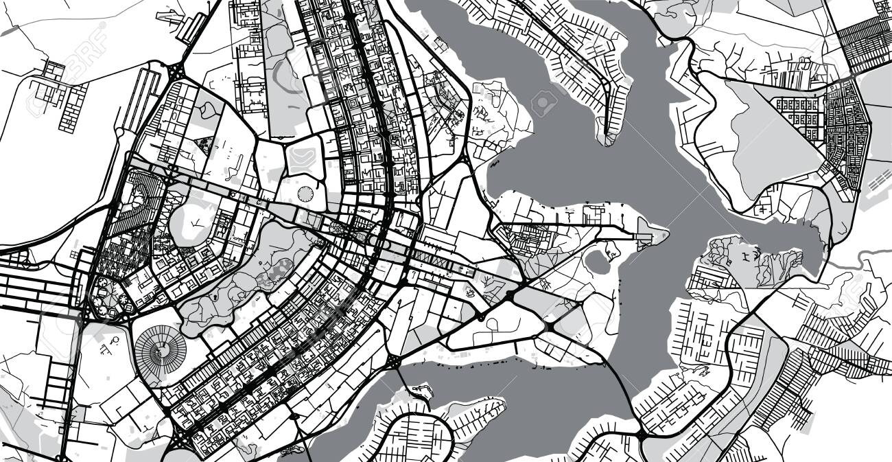 Urban Vector City Map Of Brasilia, Brazil Royalty Free SVG, Cliparts,  Vectors, and Stock Illustration. Image 122727855., image size:1300x673