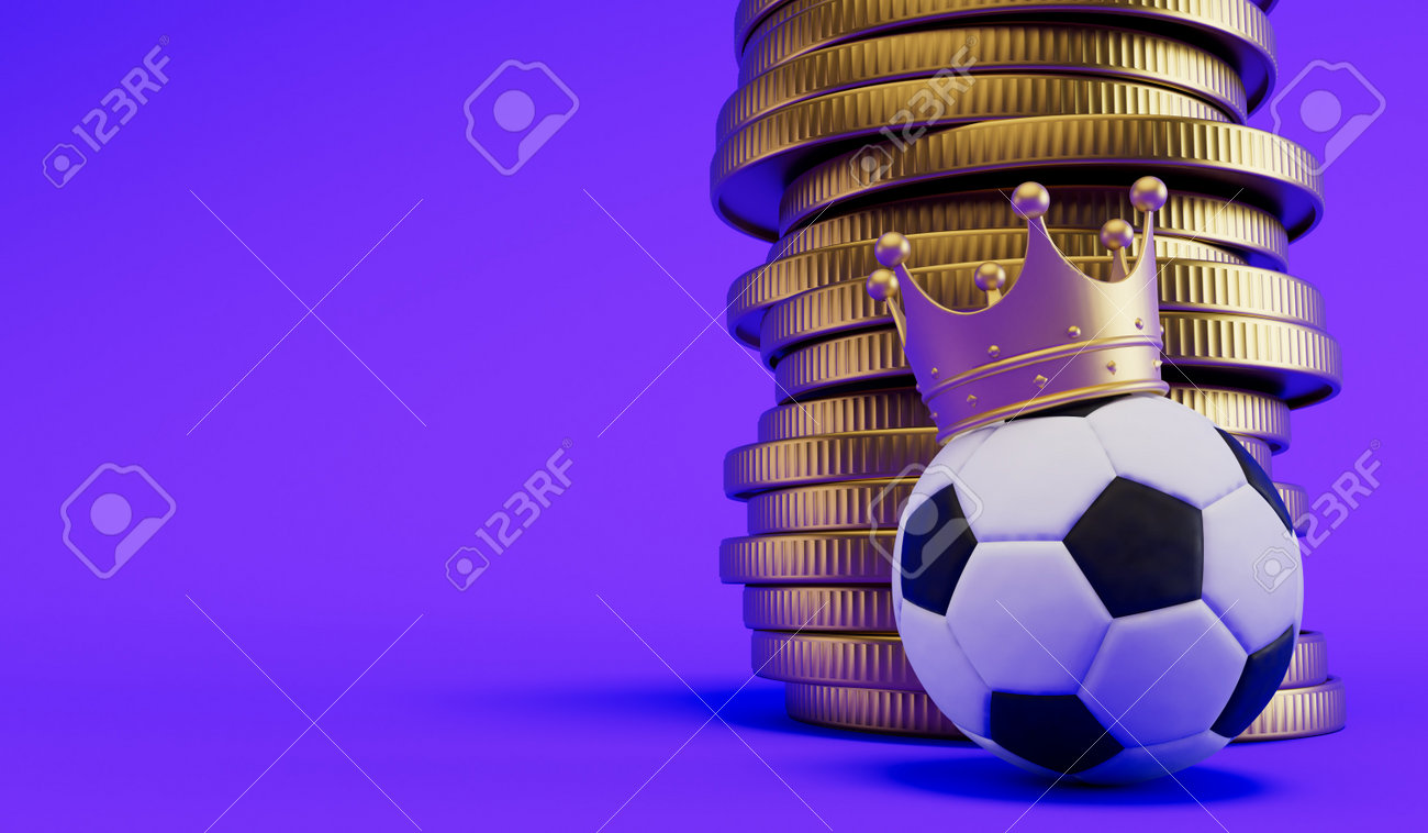 동전 더미와 함께 왕관을 쓴 축구공. 스포츠 베팅 및 금융. 3d 렌더링 로열티 무료 사진, 그림, 이미지 그리고 스톡포토그래피.  Image 193041533
