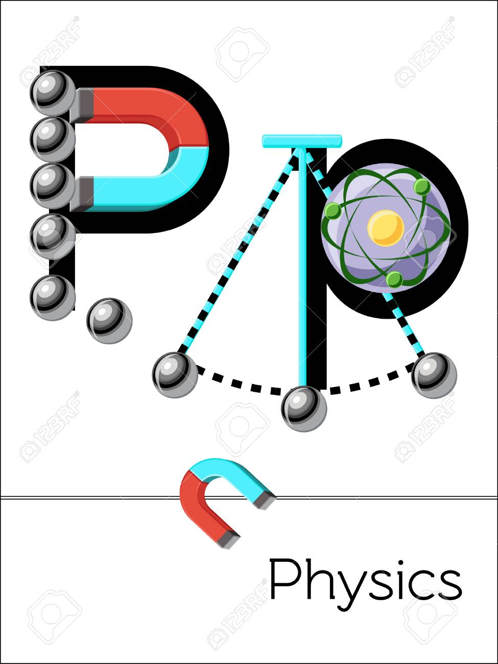 flash card letter p is for physics science alphabet for kids alphabet letters flash cards