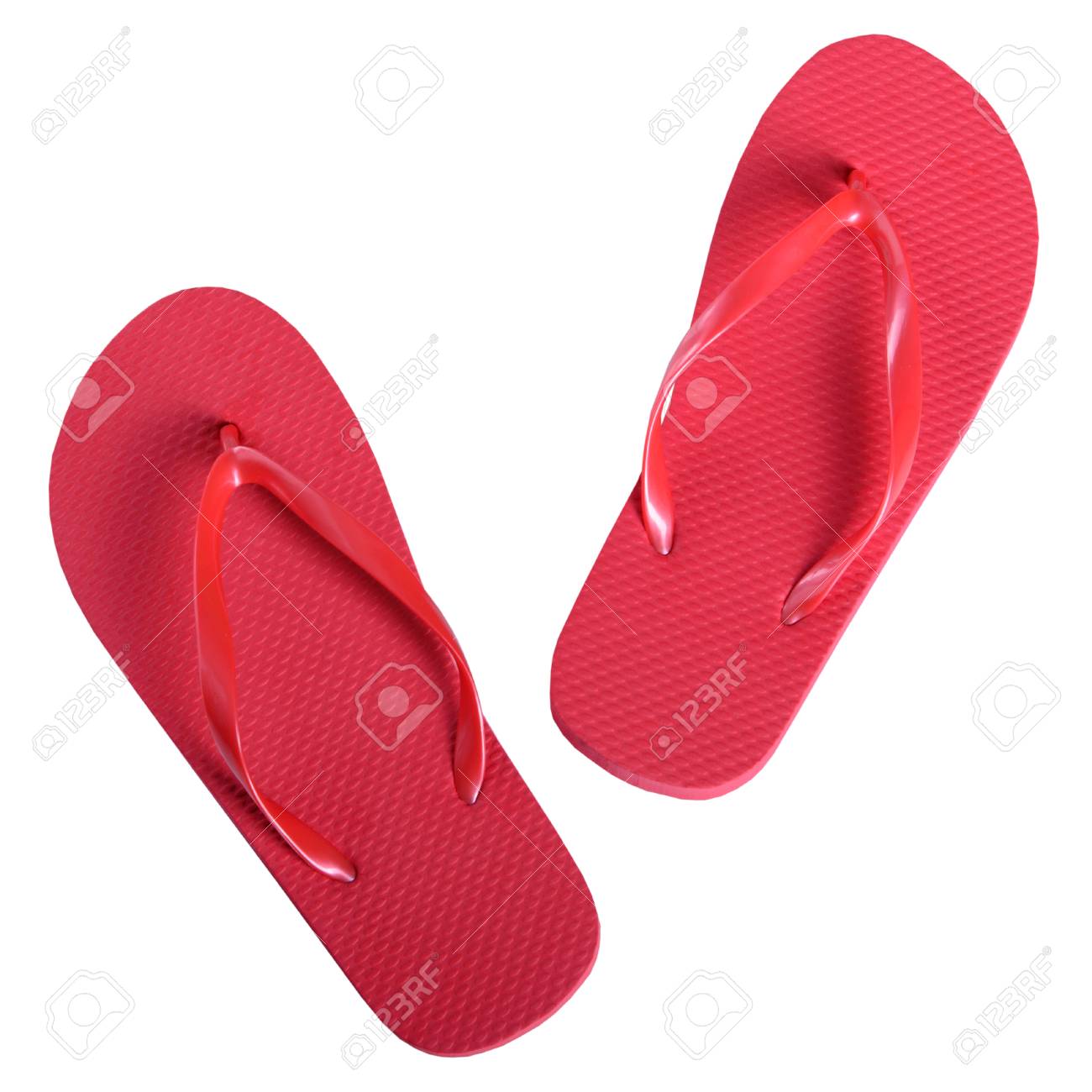 red rubber flip flops