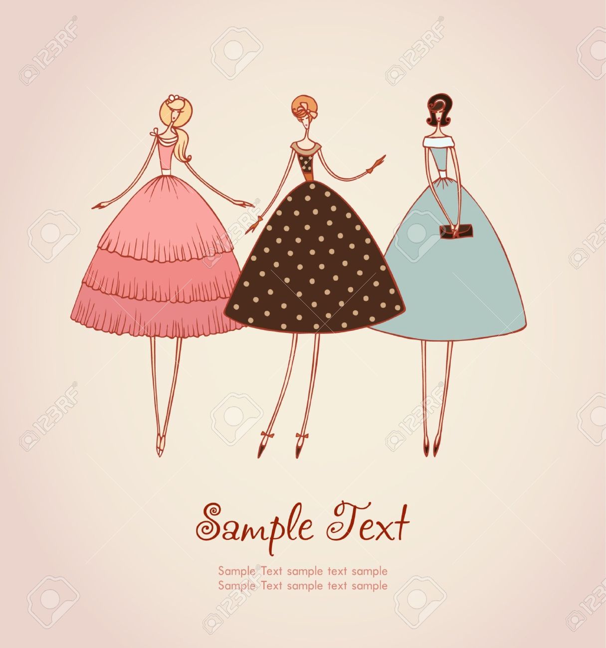 Vintage Cocktail Dresses for Drawing