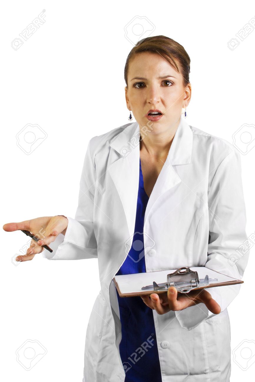 Frustrated Doctor Wearing A Lab Coat Stock Photo, Picture and Royalty Free  Image. Image 25090493.