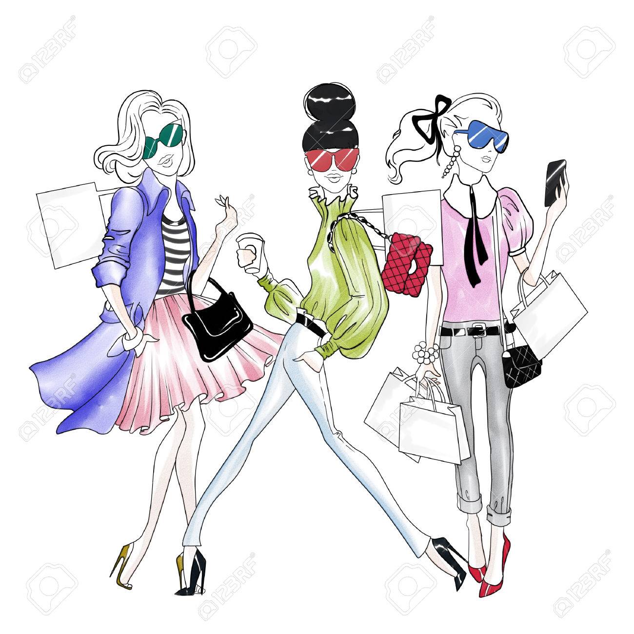 手描きイラスト 買い物ファッションでかなりの女の子 の写真素材 画像素材 Image 手描きイラスト 買い物ファッションでかなりの女の子 の写真素材 画像素材 Image