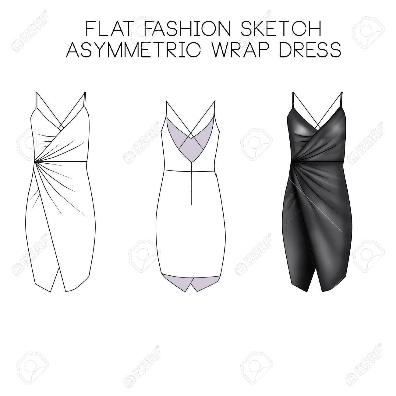 dress flat drawing