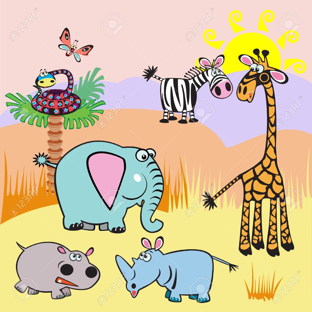 小さな子供のためのベクトル子供イラスト動物とかわいいアフリカ漫画 幼稚な風景 のイラスト素材 ベクタ Image 小さな子供のためのベクトル子供イラスト動物とかわいいアフリカ漫画 幼稚な風景 のイラスト素材 ベクタ Image