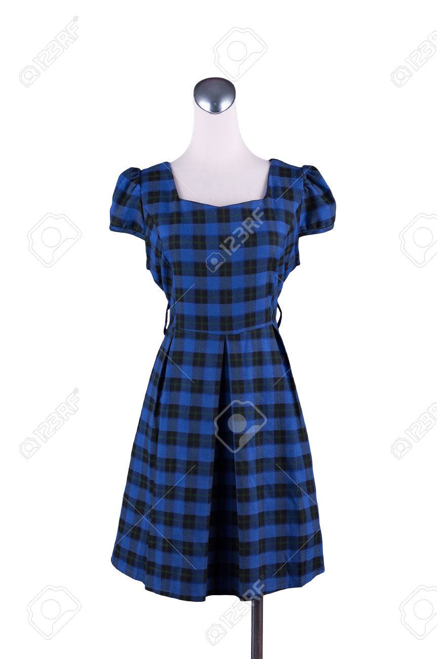 checkered blue dress