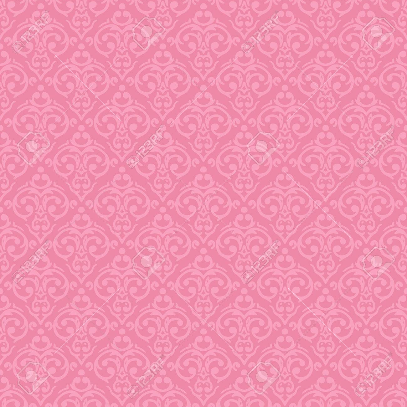 シームレスのバロック ダマスク織高級のピンクのベクトルの背景 のイラスト素材 ベクタ Image シームレスのバロック ダマスク織高級のピンクのベクトルの背景 のイラスト素材 ベクタ Image