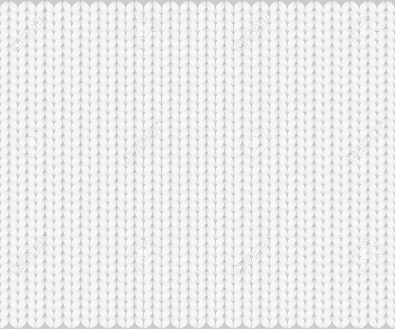 Abstract Pattern Of Knitted Texture, White Yarn On Gray Background. Vector  Illustration. Use As Wallpaper Or Visual Contents In Topics Of Fashion,  Fabric, Textile, Clothing, Garment, Apparel, Etc. Royalty Free SVG,  Cliparts,