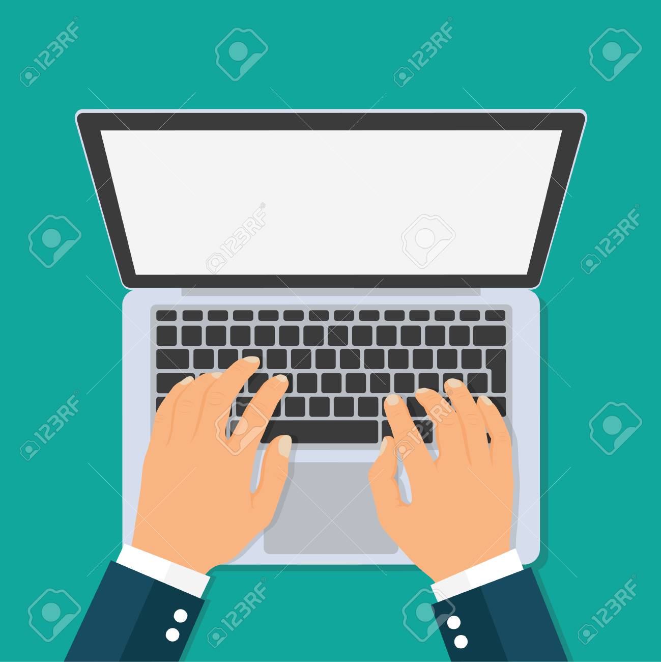 Hands Typing Text On The Laptop Keyboard Top View Stock Vector Royalty Free Cliparts Vectors And Stock Illustration Image 109876118
