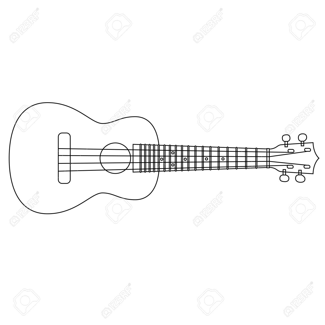 Concert Ukulele - Hawaiian String Musical Instrument. Thin Line Vector  Illustration. Royalty Free SVG, Cliparts, Vectors, and Stock Illustration.  Image 114898130.