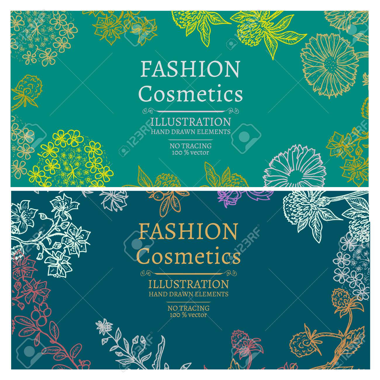 Fashion cosmetics banners hand drawn vintage sketch vector illustration - 54301970 Fashion cosmetics banners hand drawn vintage sketch vector illustration - 54301970