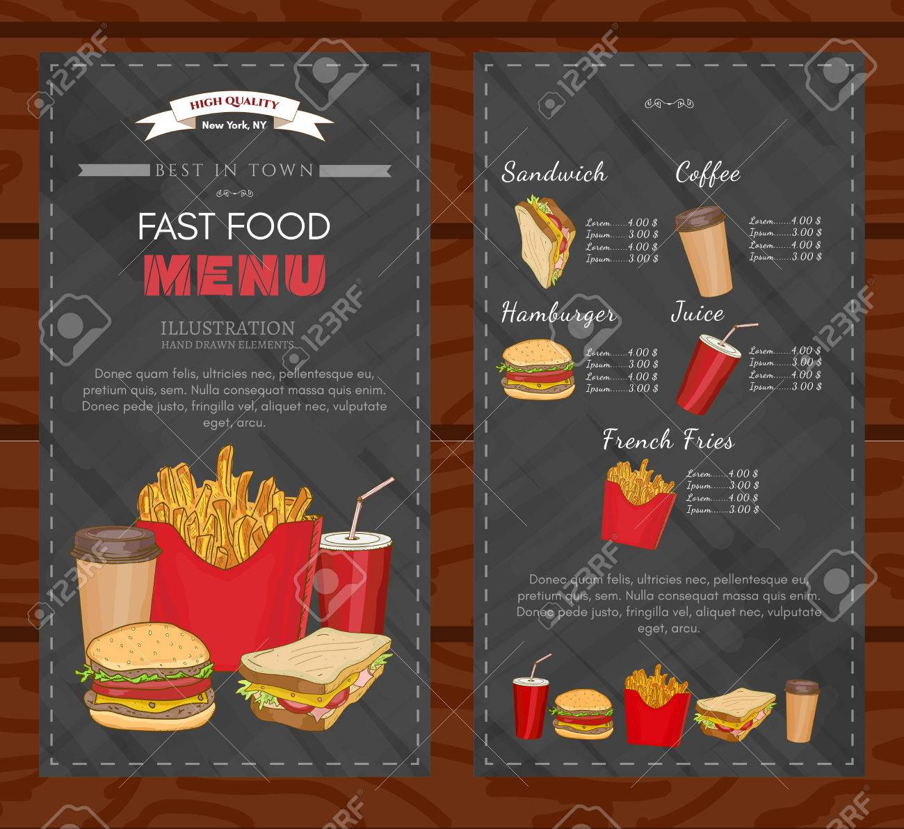 fast food cover design template fast food menu vector royalty free