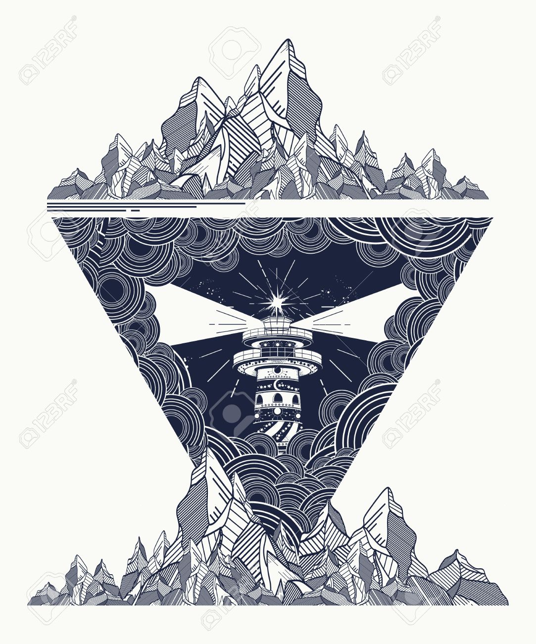 Lighthouse in the storm tattoo art, Lighthouse mountains geometric style tattoo, t-shirt design. Lighthouse marine tattoo, symbol of meditation, hiking, adventures - 67158651 Lighthouse in the storm tattoo art, Lighthouse mountains geometric style tattoo, t-shirt design. Lighthouse marine tattoo, symbol of meditation, hiking, adventures - 67158651