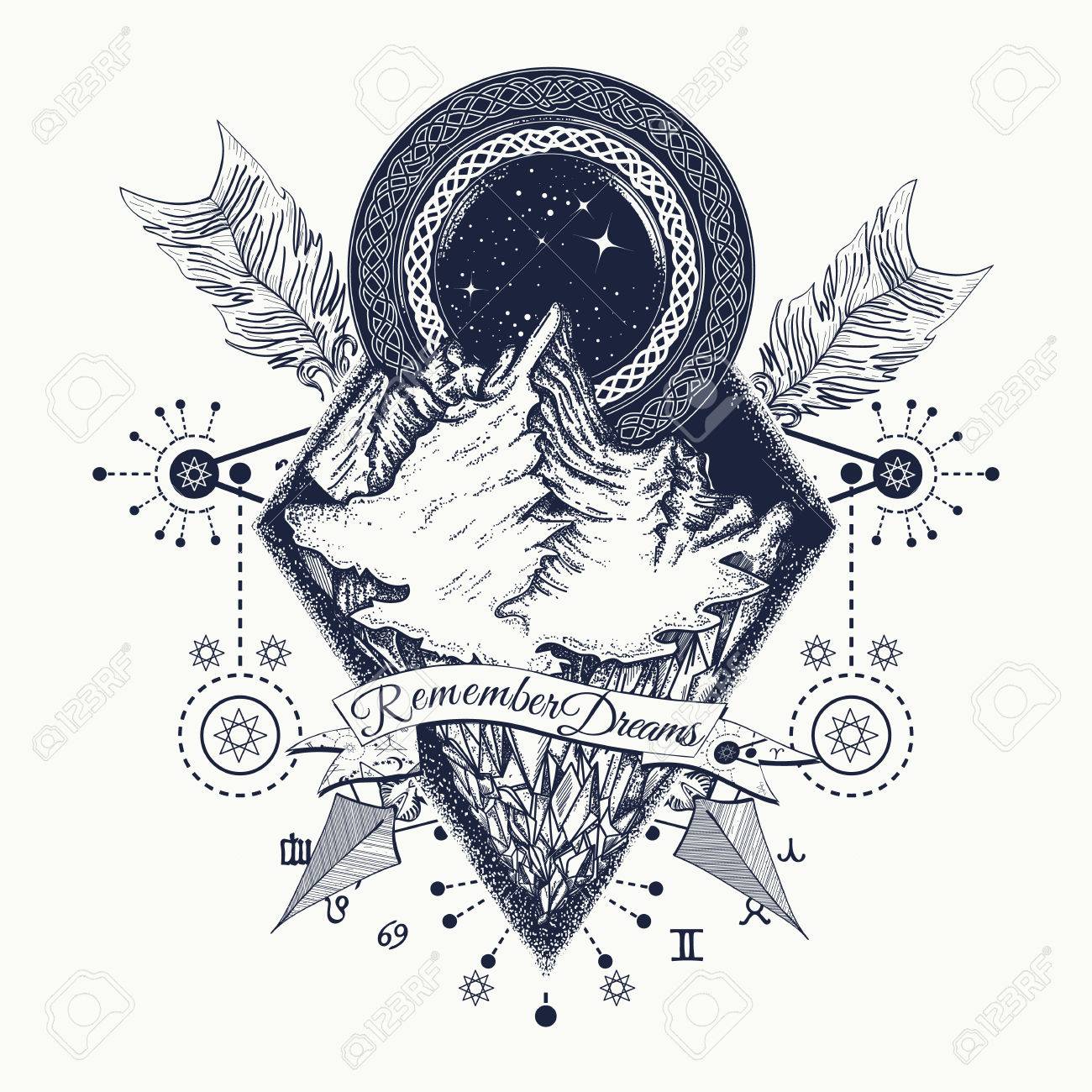 mountains tattoo symbol of tourism adventure meditation rock mountains tattoo symbol of tourism adventure meditation rock