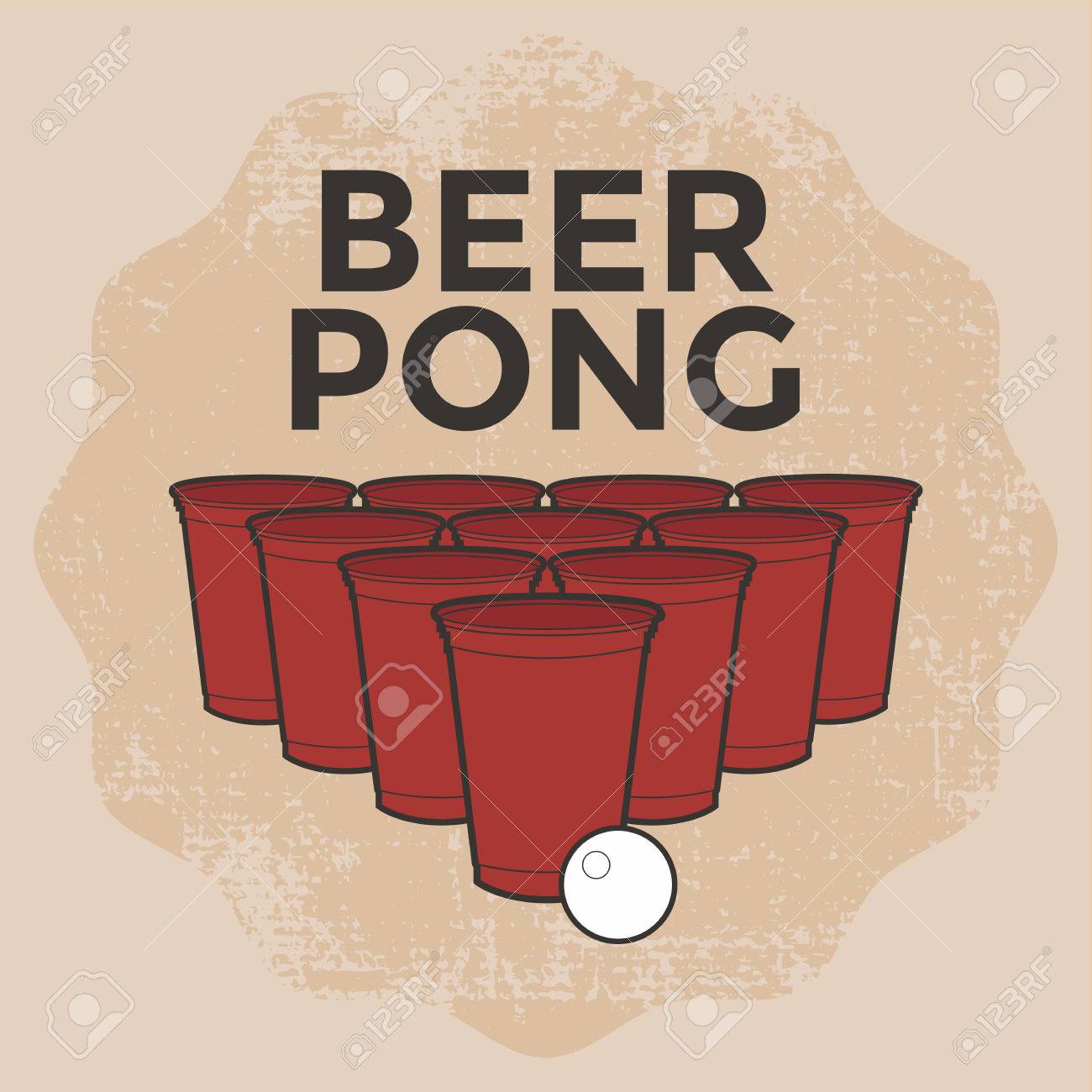 飲みのビール ピンポン ゲームのイラスト素材 ベクタ Image