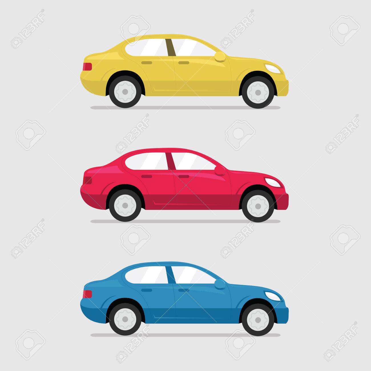 Cars Side View. Vector Flat Illustration Set Royalty Free SVG, Cliparts,  Vectors, and Stock Illustration. Image 60473166., image size:1300x1300