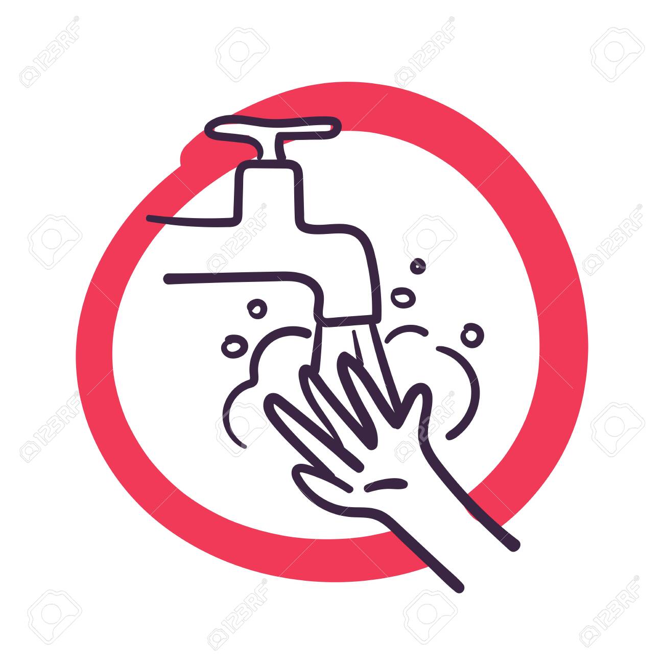Please Wash Your Hand. Wash Hands Doodle Isolated On White Background.  Royalty Free SVG, Cliparts, Vectors, And Stock Illustration. Image  142903009.
