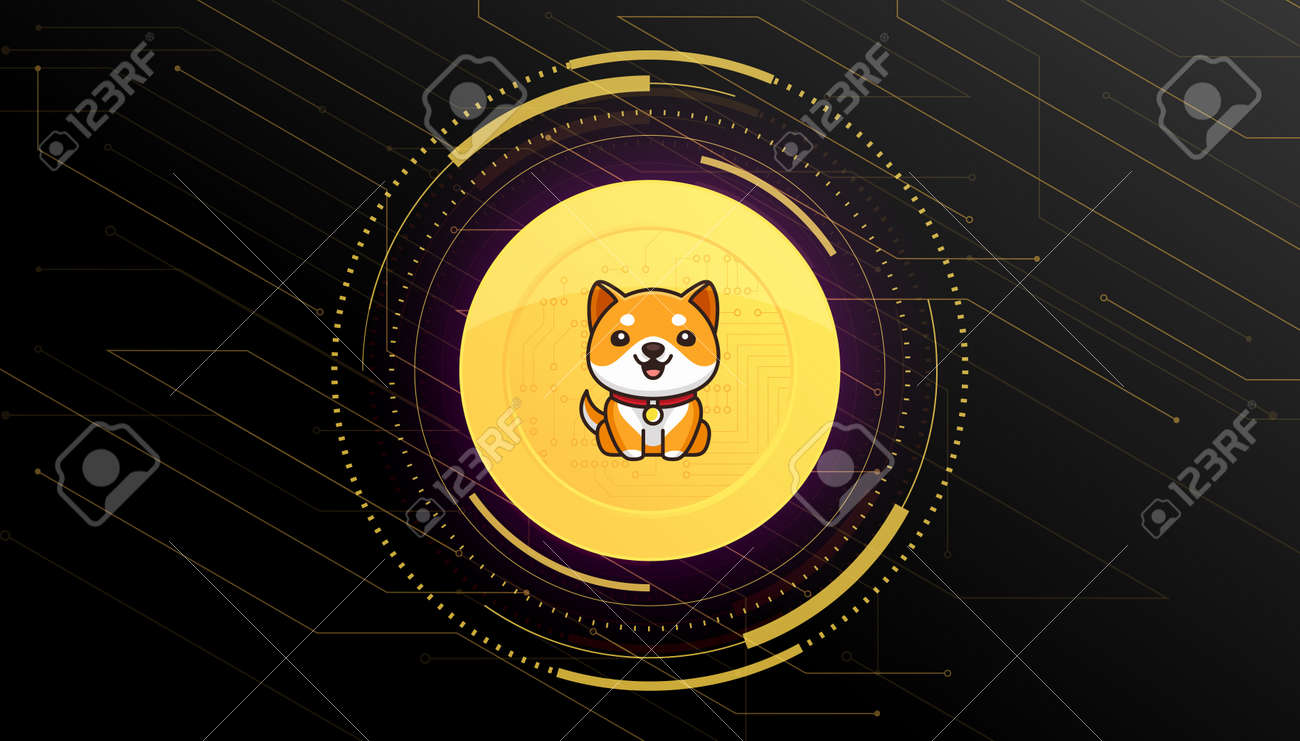 Banner De Moneda De Bebé Doge (babydoge). Fondo De Banner De Concepto De  Criptomoneda De Moneda Babydoge. Ilustraciones svg, vectoriales, clip art  vectorizado libre de derechos. Image 187006019