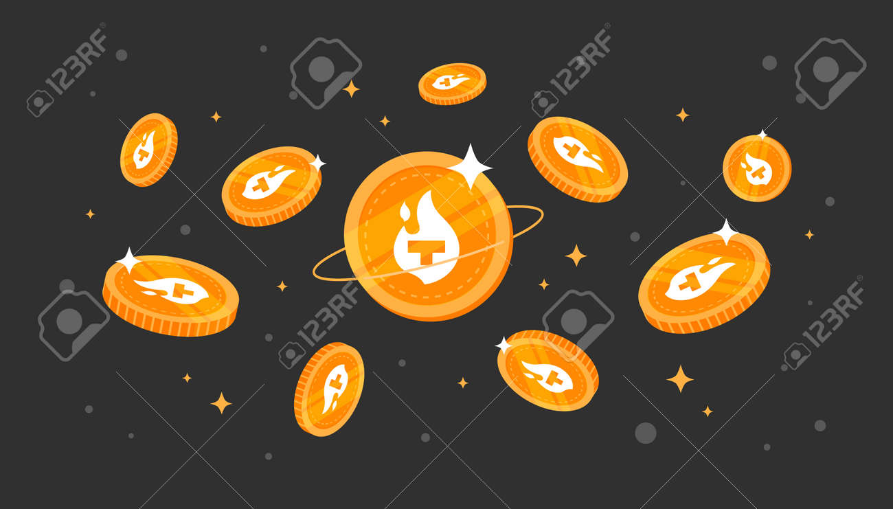 하늘에서 떨어지는 Theta 연료 Tfuel 동전 Tfuel 암호화폐 개념 배너 배경 로열티 무료 사진, 그림, 이미지 그리고  스톡포토그래피. Image 188055710